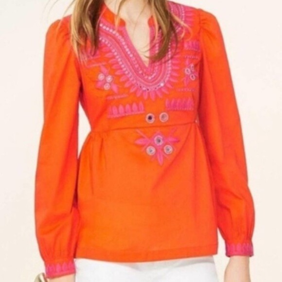 Tory Burch Claudia Tunic -  Orange/Pink 2 - Picture 1 of 10